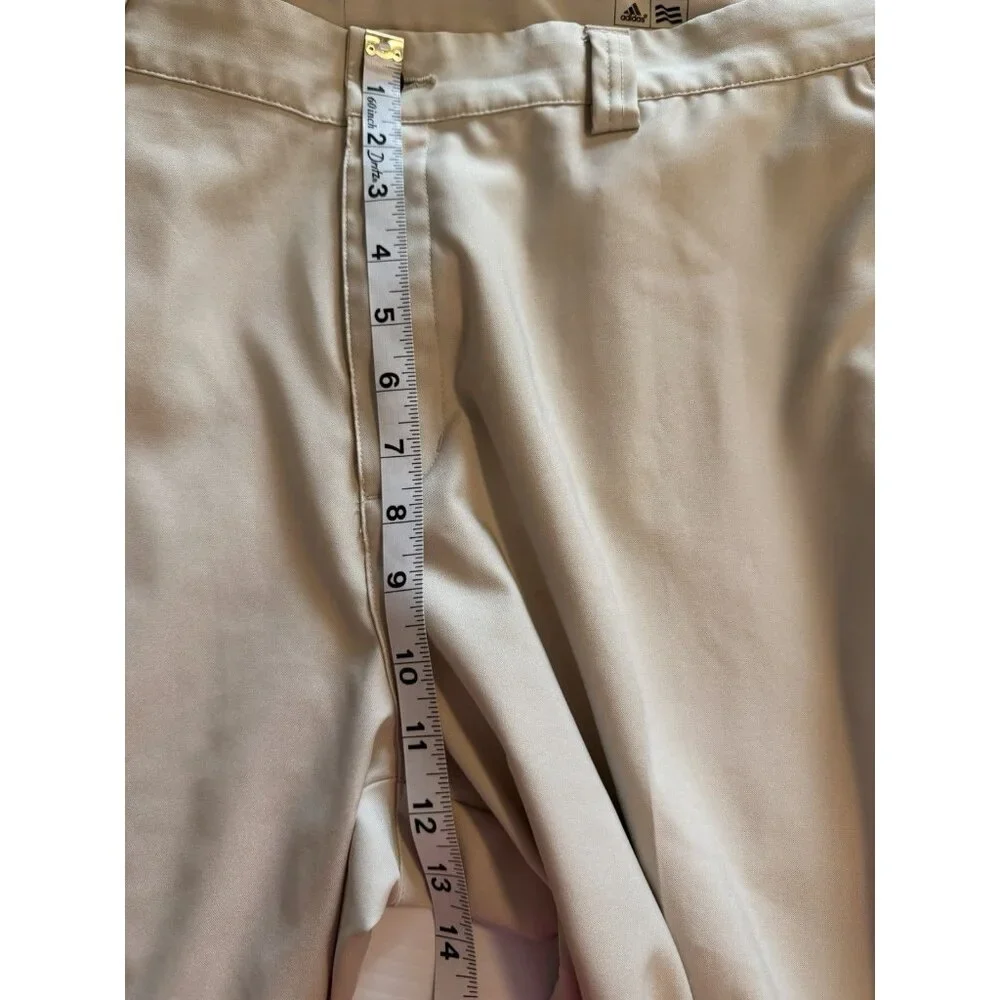 Adidas ClimaLite Golf Pants Men’s 38 X 34 Tan Khaki Stretch‎ Flat Front Light